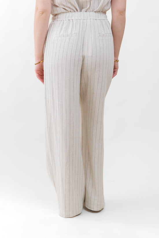 LEAH PINSTRIPE WIDE-LEG PANTS