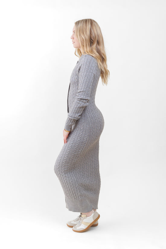 ELLIE CABLE KNIT MIDI DRESS