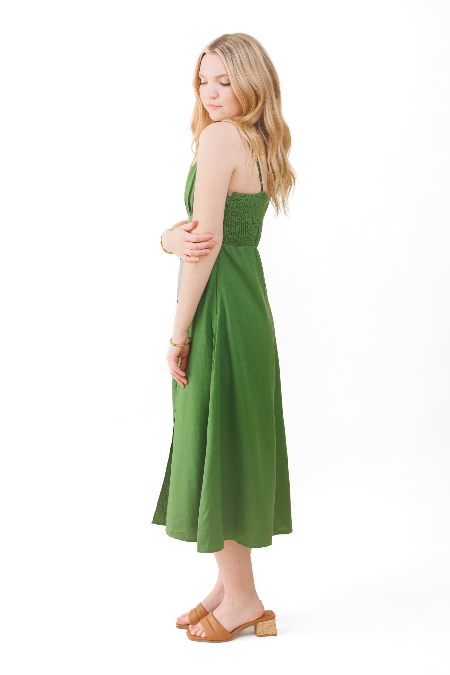 DRESS FORUM BUTTON FRONT MIDI DRESS