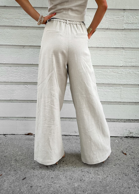 FRNCH BEIGE WIDE LEG TROUSERS