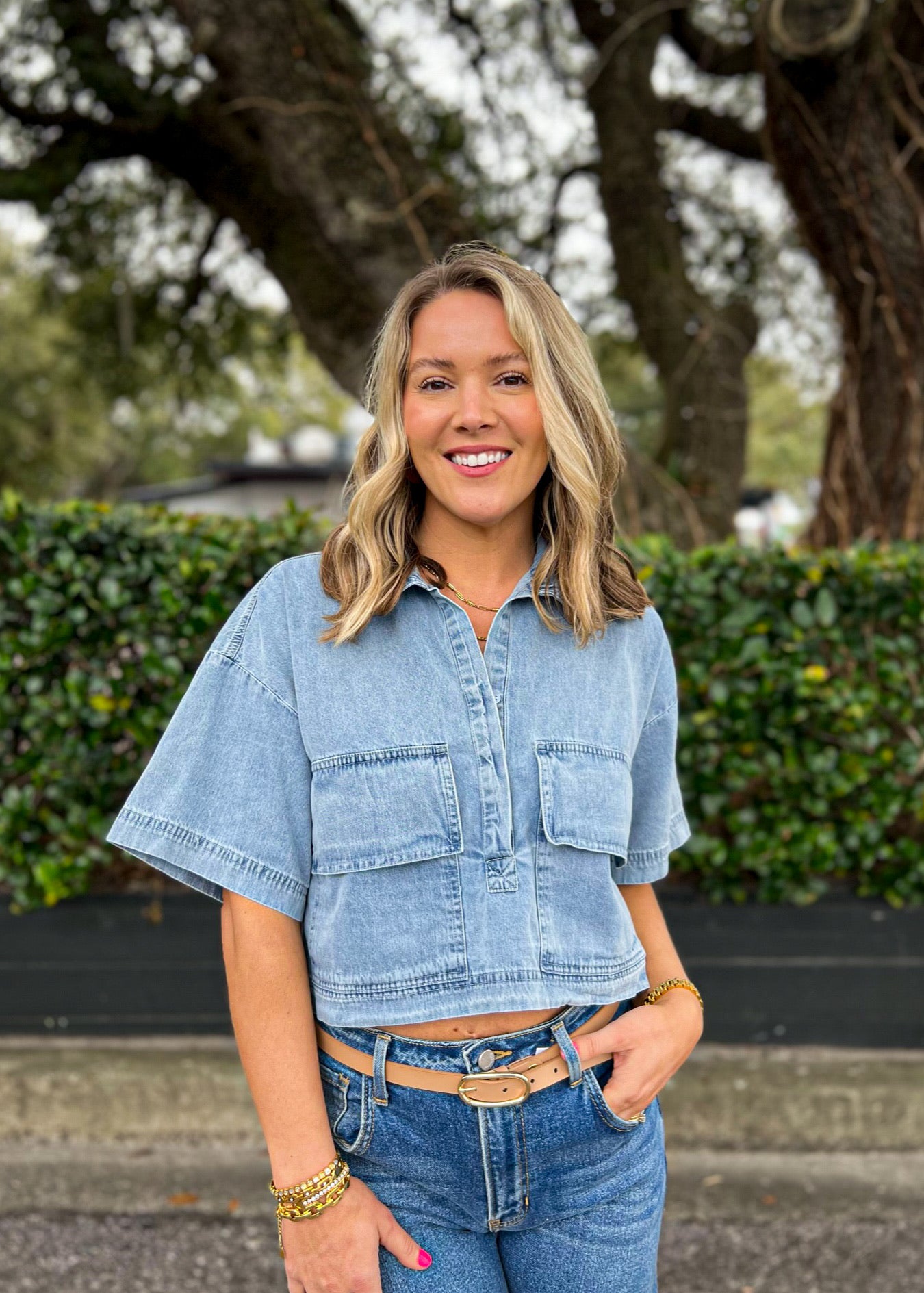 BAILEY CROPPED SHORT SLEEVE TOP