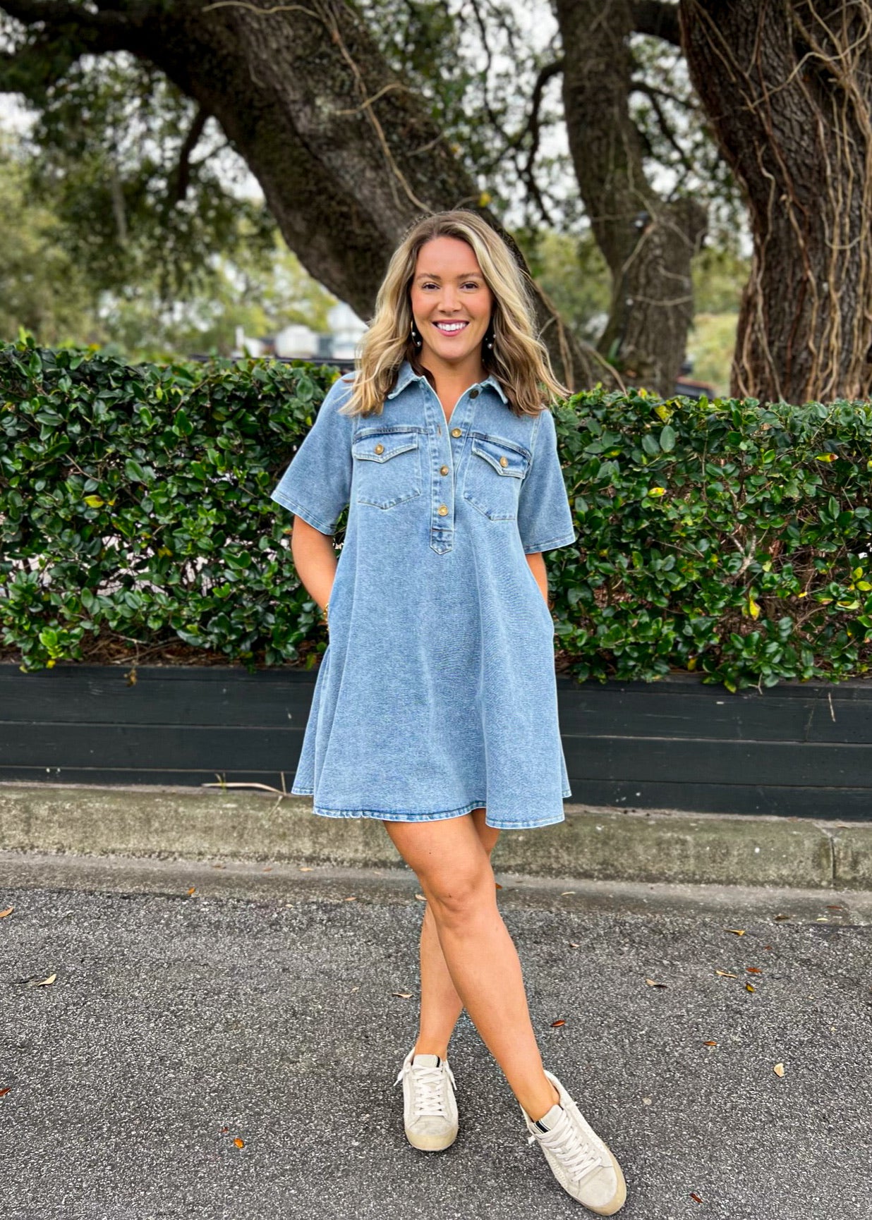 BARBARA DENIM MINI DRESS