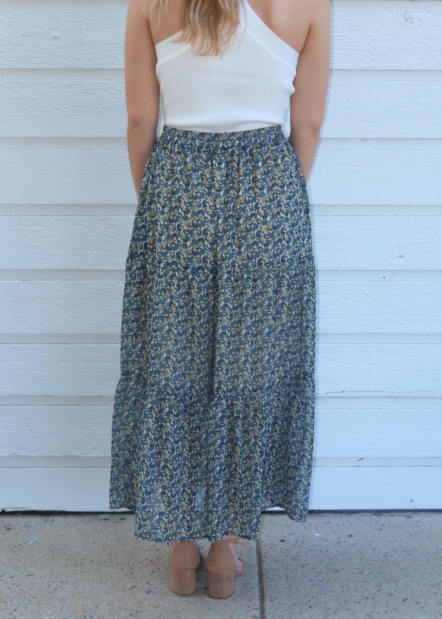 Grade & Gather Tiered Printed Maxi Skirt