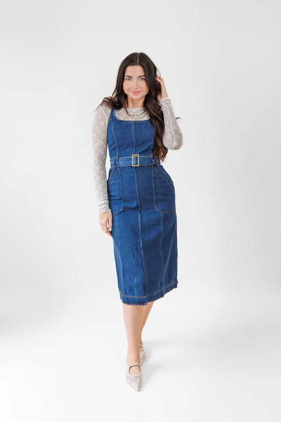 STORIA CHIC DENIM MIDI DRESS