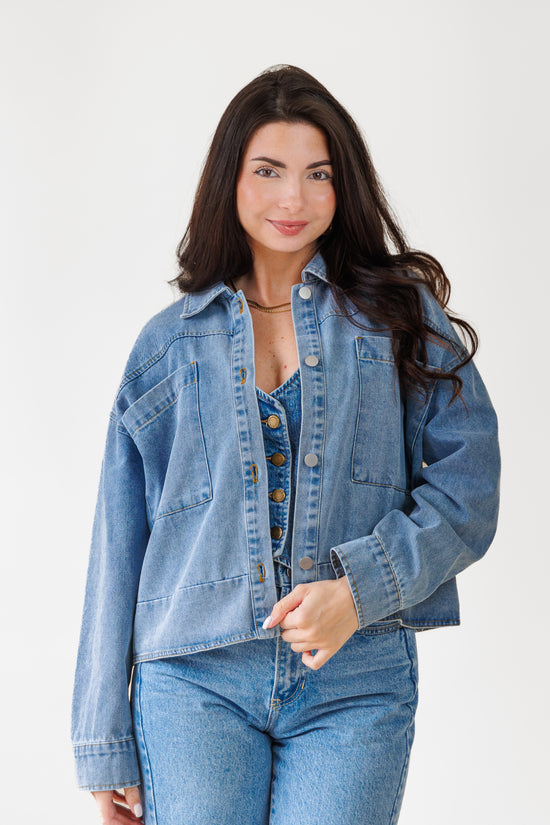 GRADE AND GATHER DENIM JACKET