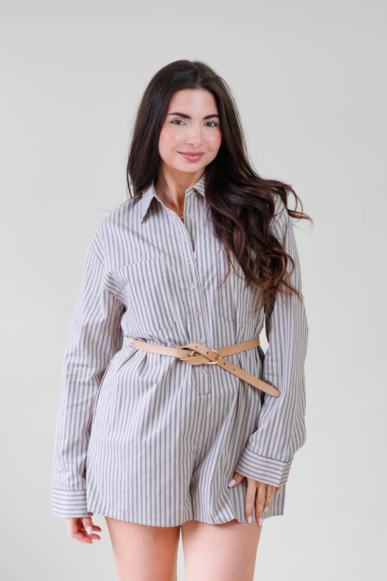 AUREUM OVERSIZED STRIPED SHIRT ROMPER