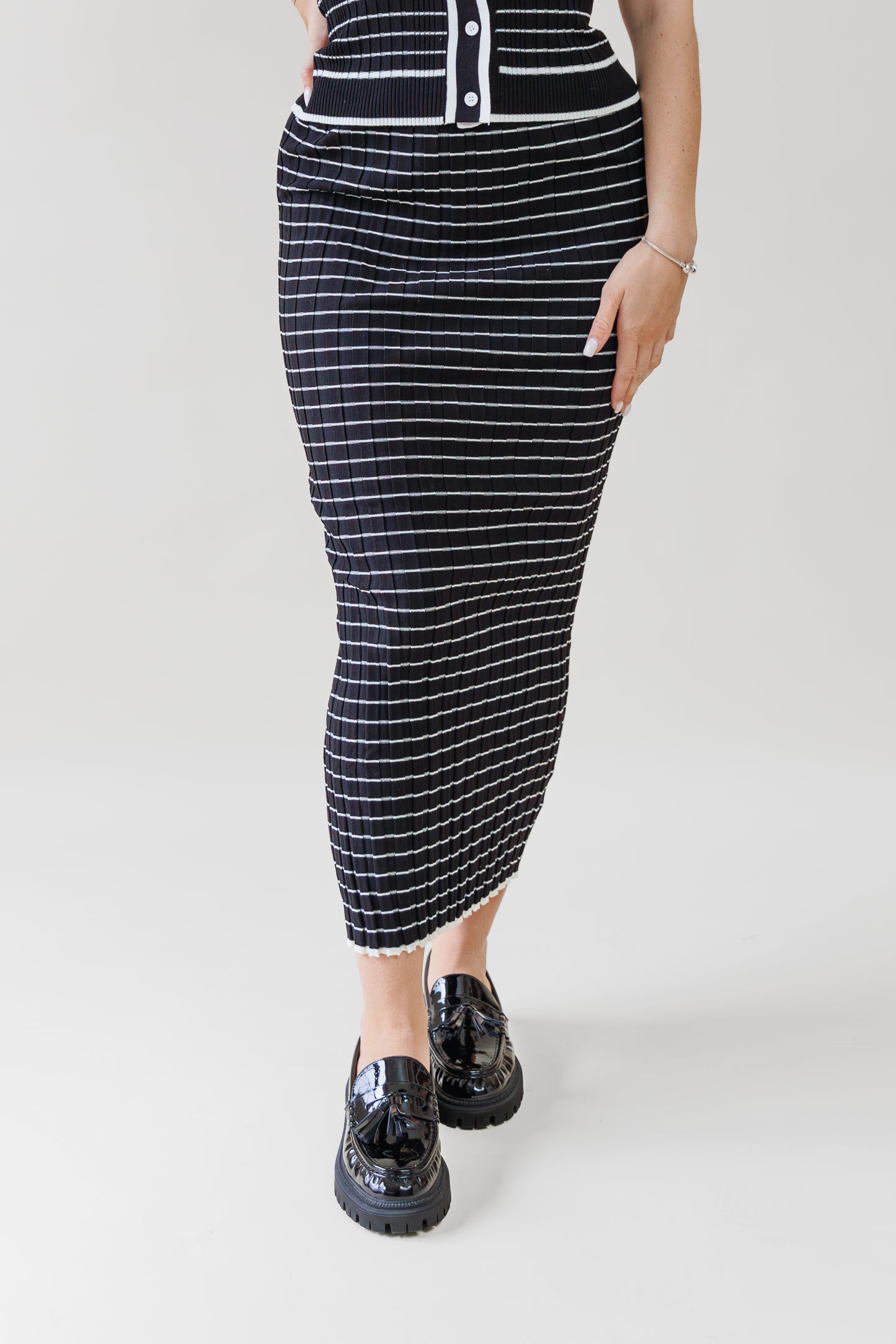 NOVA STRIPED SKIRT