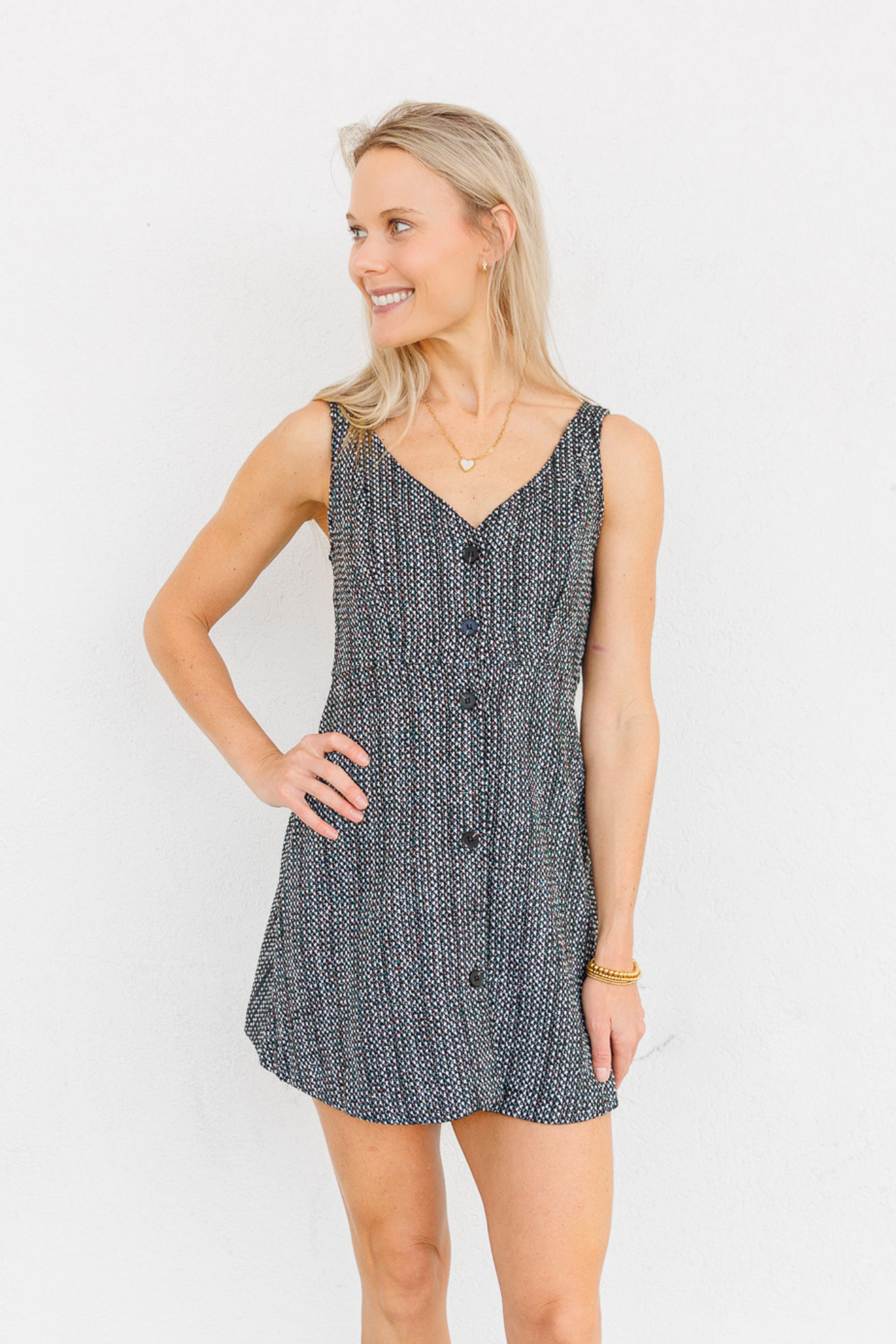 MUSTARD SEED CHIC TWEED TANK MINI DRESS