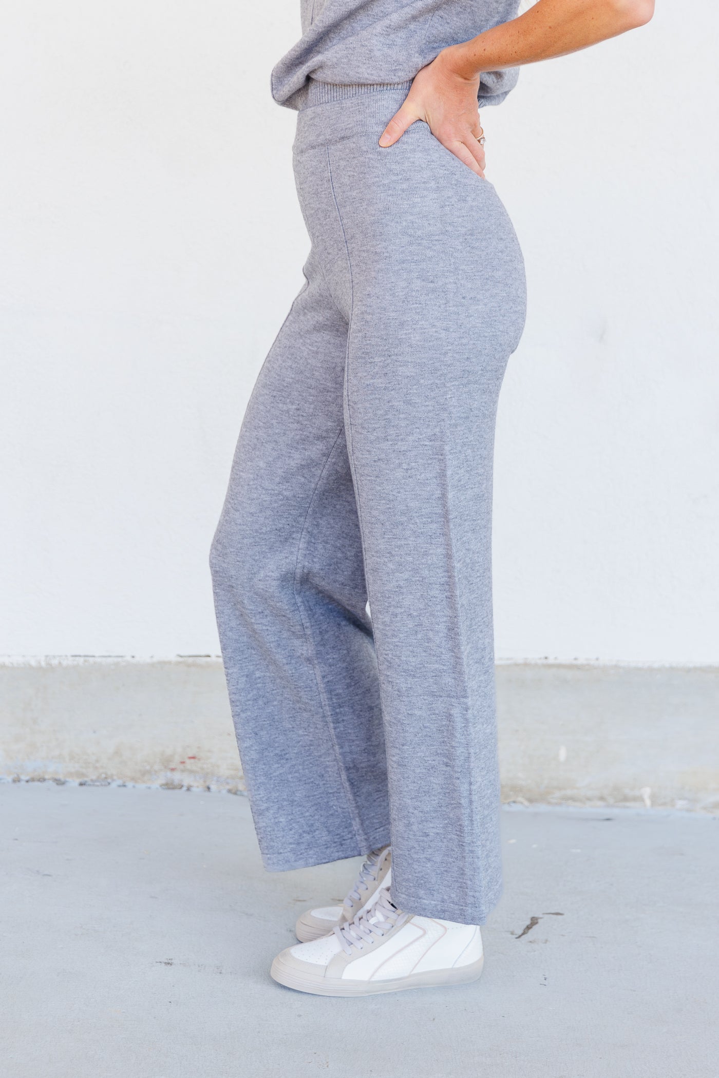 SKIES ARE BLUE KNIT WIDE LEG PANTS