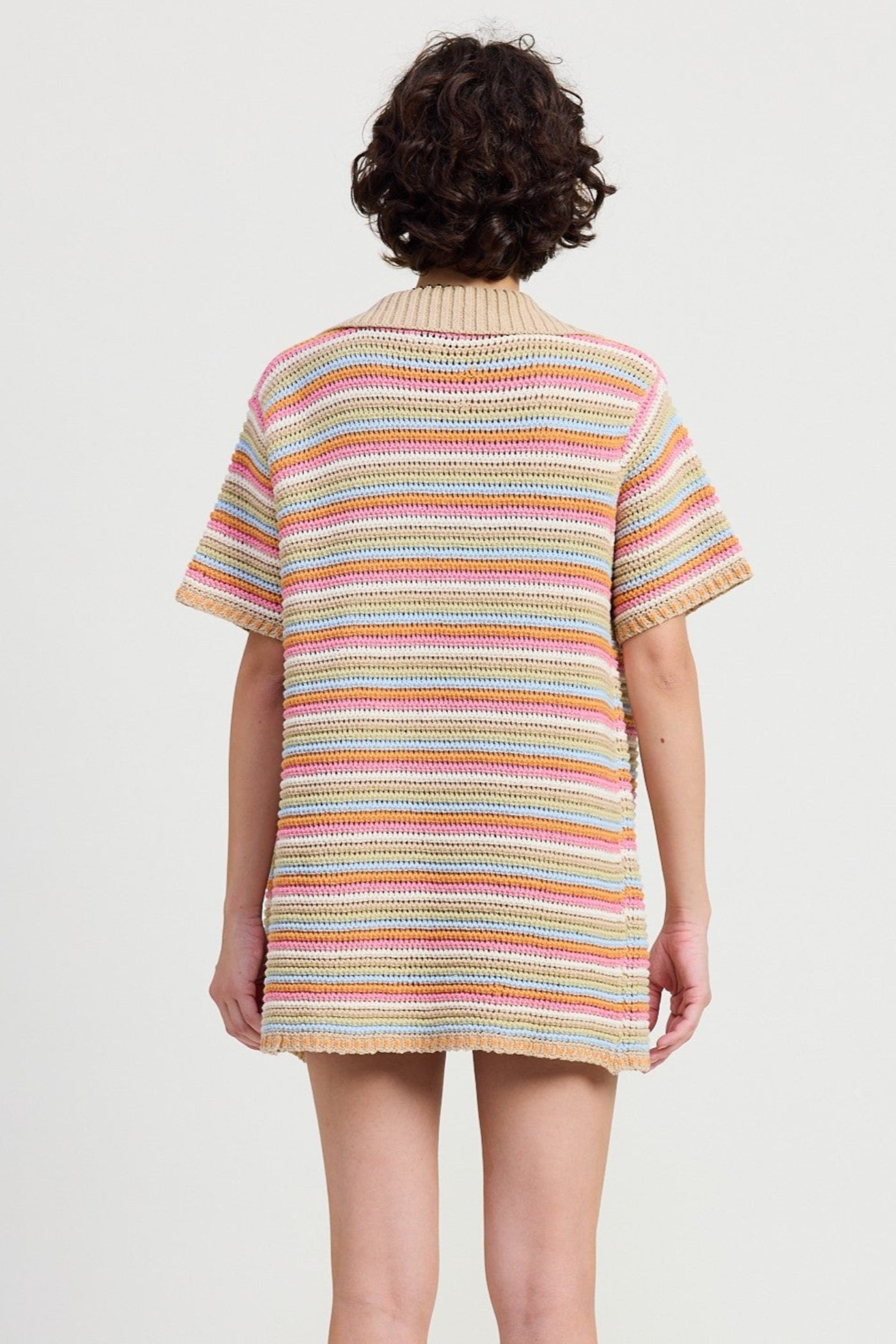 JOSIE STRIPED CROCHET SHIRT