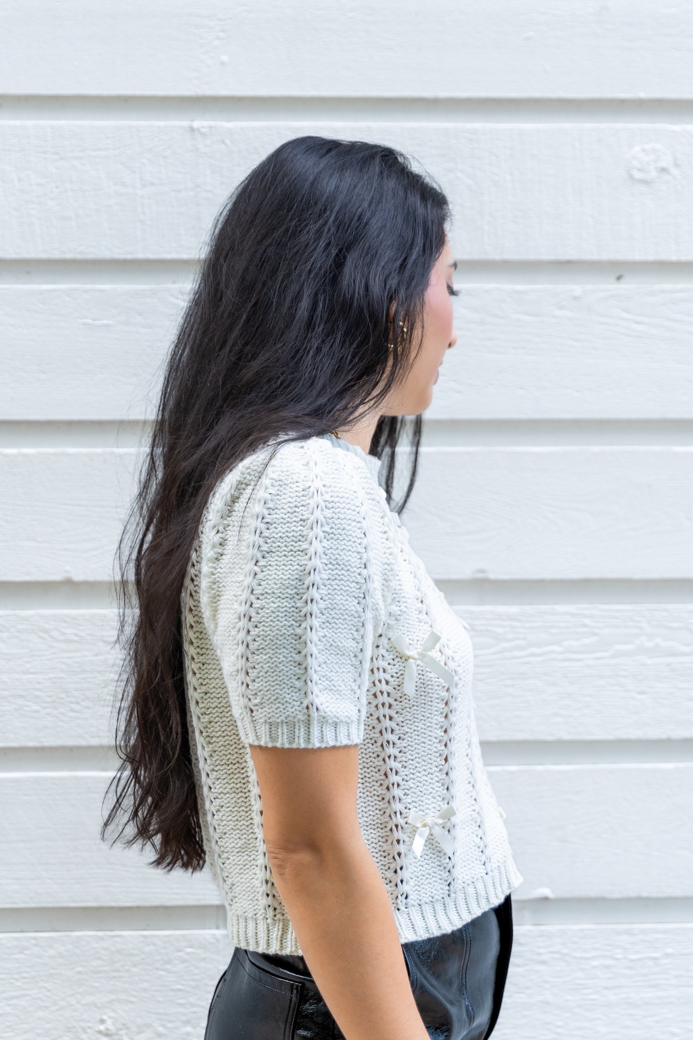 STORIA SHORT SLEEVE KNIT SWEATER