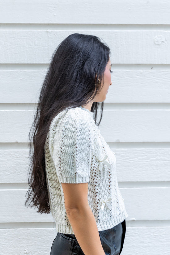 STORIA SHORT SLEEVE KNIT SWEATER