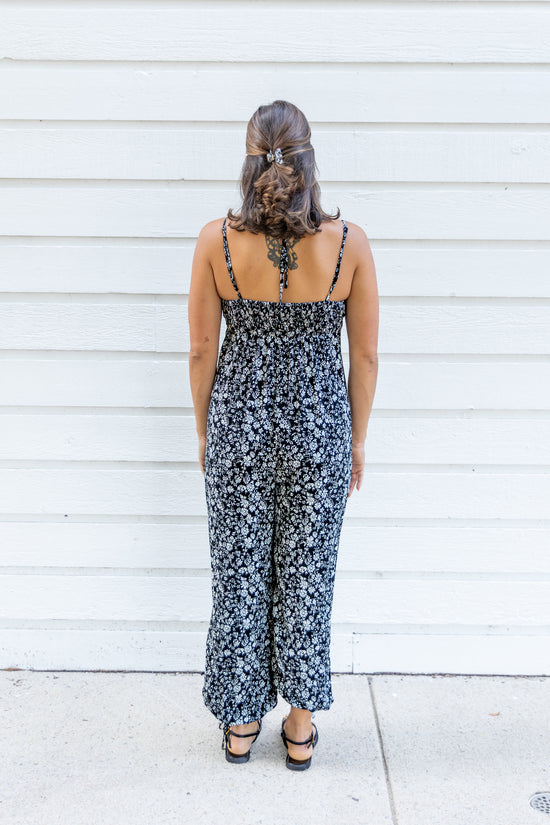 STORIA BLACK DITSY DAISY JUMPSUIT