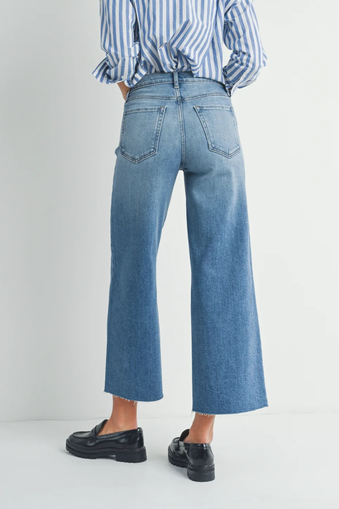 MARY SCISSOR CUT WIDE-LEG DENIM