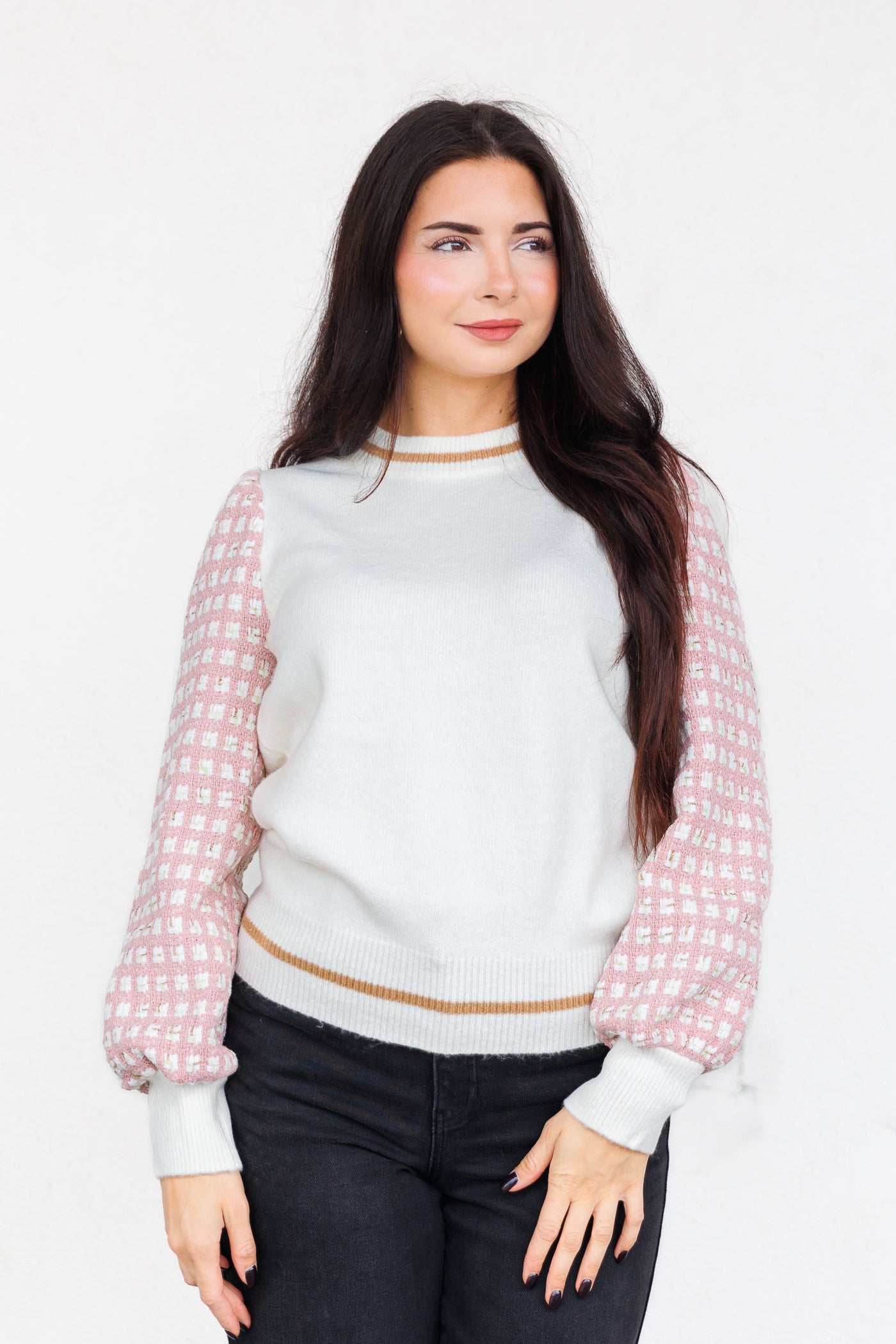 THML TWEED LONGSLEEVE KNIT SWEATER 