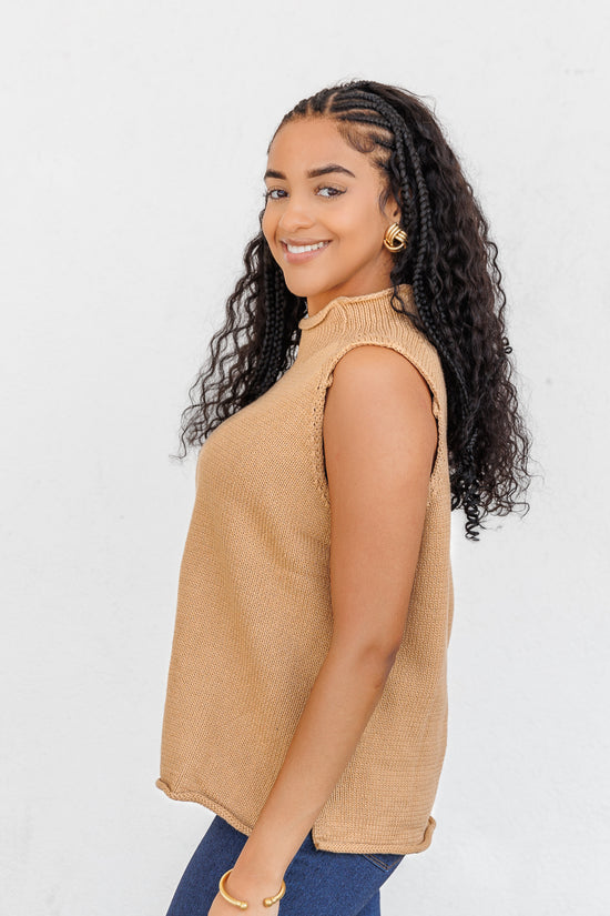 MUSTARD SEED ELEVATED WHEAT KNIT TOP