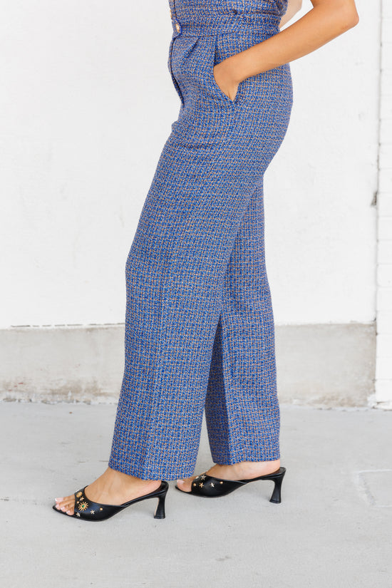 SKIES ARE BLUE TWEED PANTS WITH SIDE POCKETS