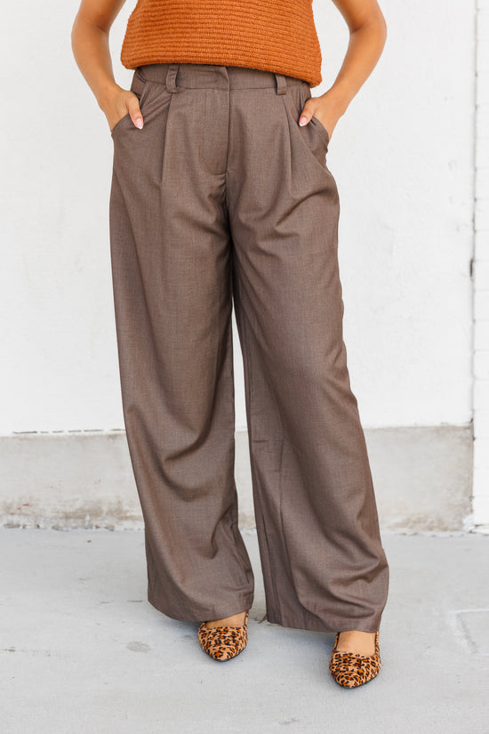 OLIVACEOUS OFFICE PANTS