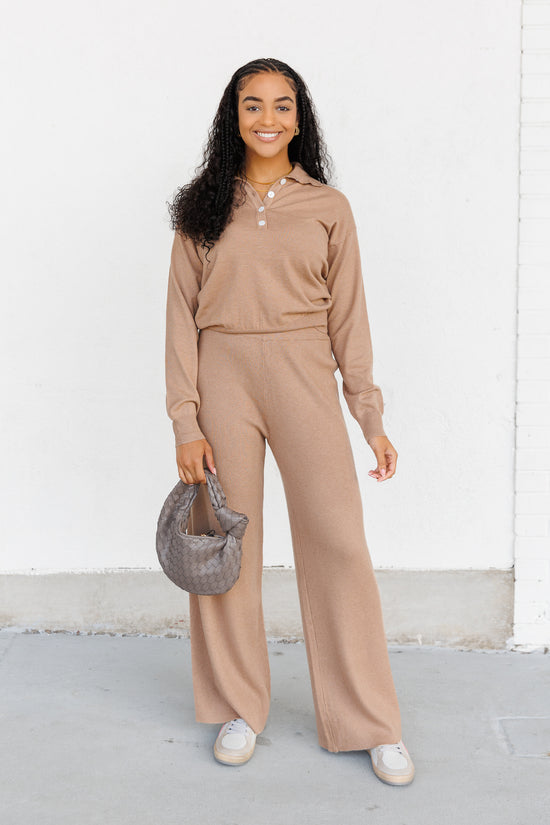 FRNCH CAMEL LOUNGE RELAXED PANTS