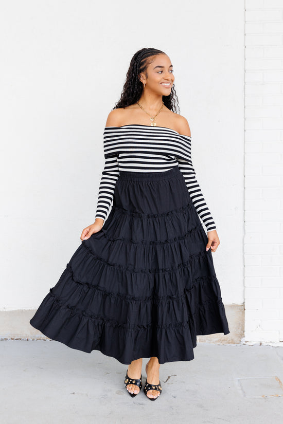 SOFIE THE LABEL TIERED MAXI SKIRT