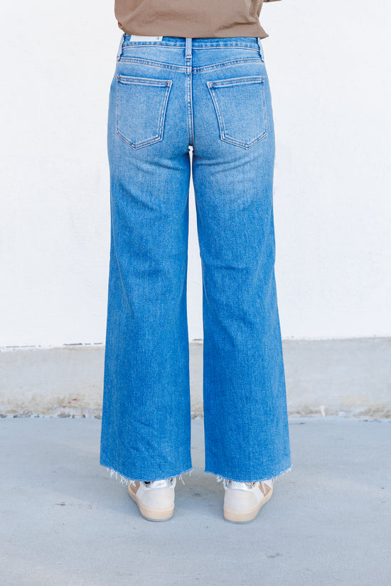 JUST USA WIDE LEG LOW RISE JEANS