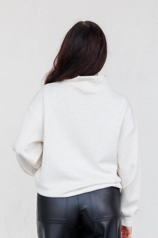 THML Cozy Funnel Neck Sweater with Cinched Hem