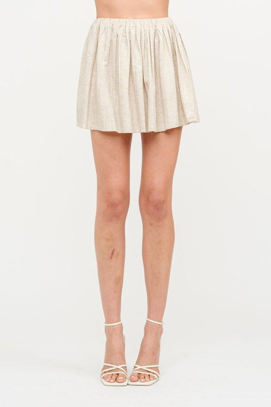 ARIA LINEN PLEATED SKIRT